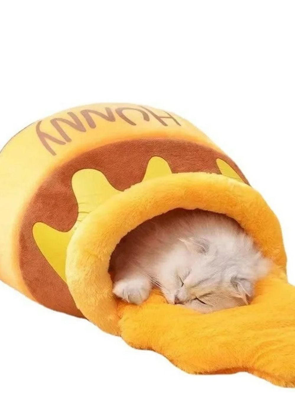 Winnie the Pooh Plush Honey Pot Cat Bed - Orange Cozy Hideaway for Cats